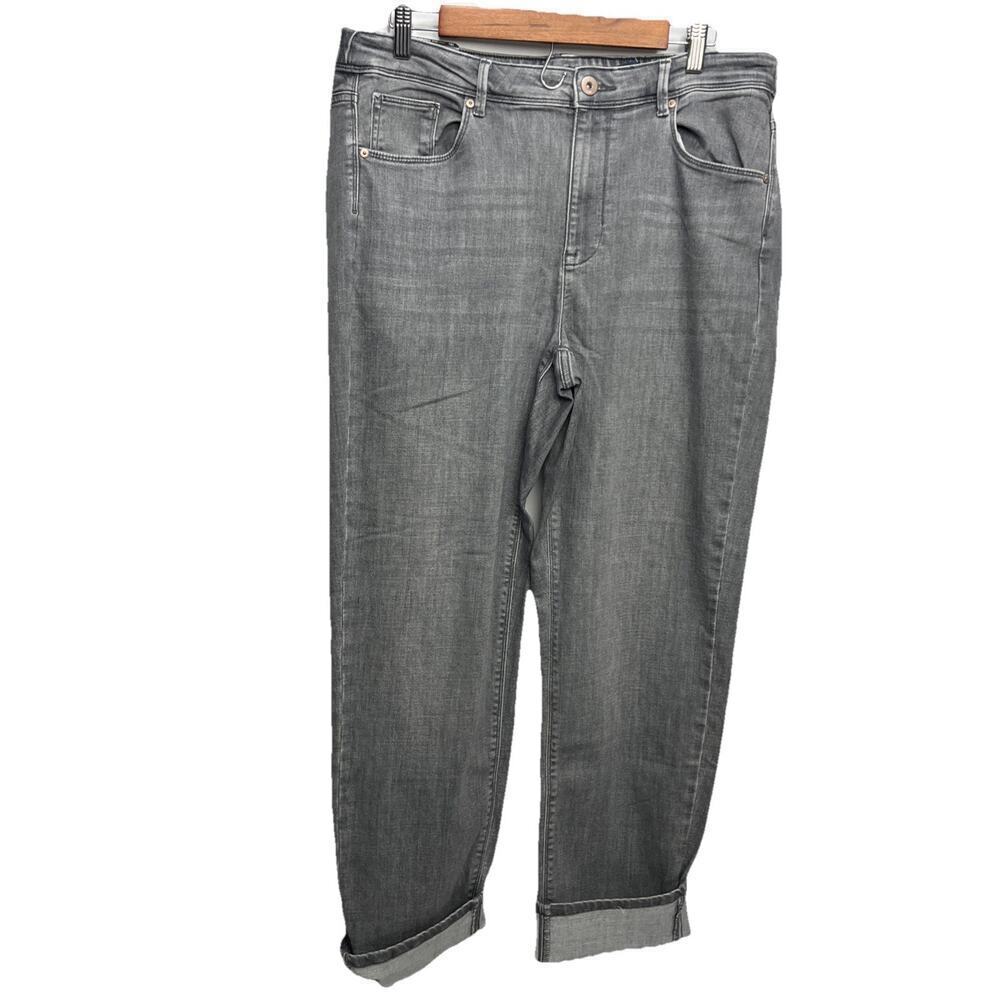 J Jill Denim High Rise Straight Leg Gray Wash Jeans Size 18 Stretch Comfortable